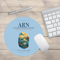 Thumbnail for Stockholm Arlanda Airport (ARN) design on light blue round mouse pad