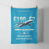 Thumbnail for Embraer E190-E2 design on turquoise towel