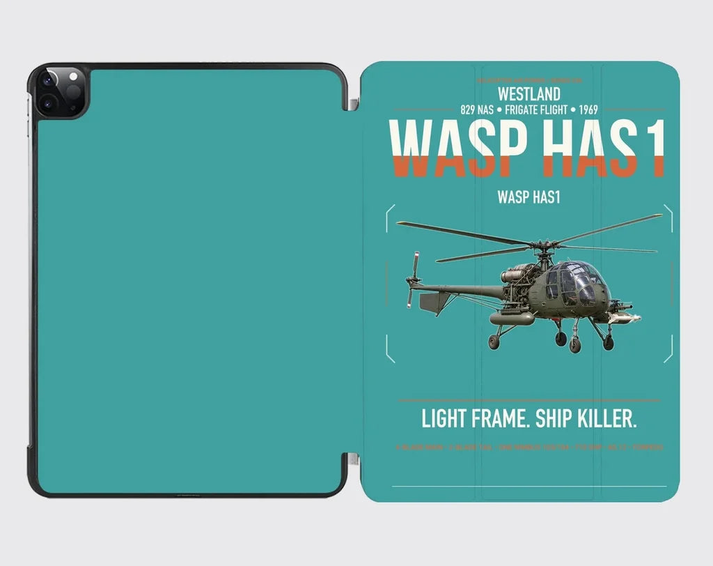 Westland Wasp HAS1 design on turquoise ipad tablet case