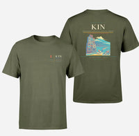 Thumbnail for Norman Manley International Airport (KIN) design printed on green army double-side t-shirt