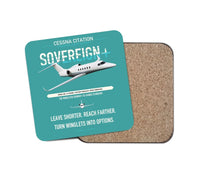 Thumbnail for Cessna Citation Sovereign+ design on turquoise 1 piece coaster