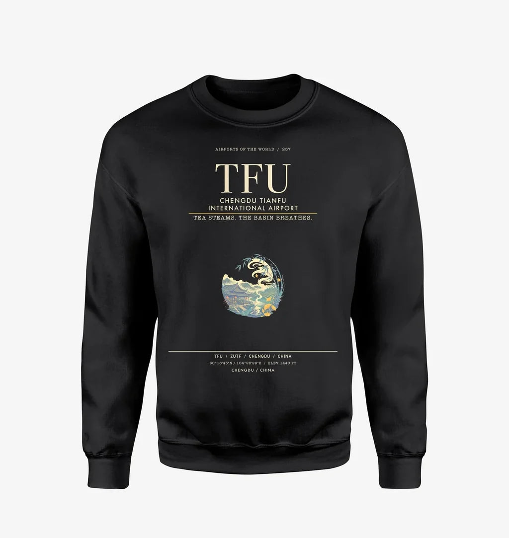 Chengdu Tianfu International Airport TFU Sweatshirt - Black