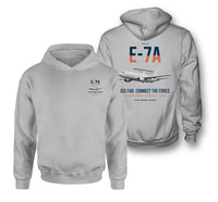 Thumbnail for E-7A Wedgetail design on light gray double-side hoodie, double-side print