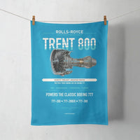 Thumbnail for TRENT 800 design on turquoise towel