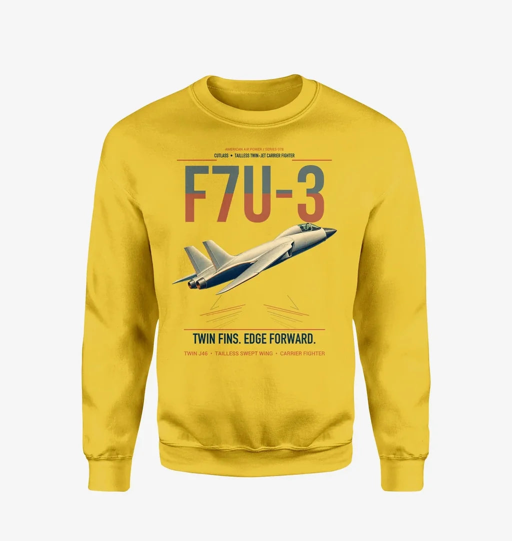 F7U-3 Cutlass design on yellow sweatshirt