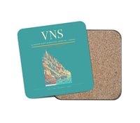 Thumbnail for Lal Bahadur Shastri International Airport (VNS) design on turquoise 1 piece coaster