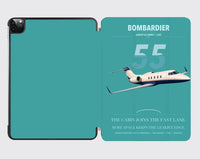 Thumbnail for Bombardier Learjet 55 design on turquoise ipad tablet case