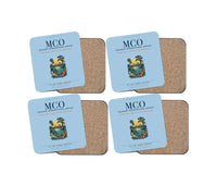 Thumbnail for Orlando International Airport (MCO) design on light blue 4 pieces set coaster
