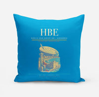 Thumbnail for Borg El Arab Airport (HBE) design on turquoise pillow
