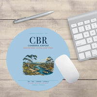 Thumbnail for Canberra Airport (CBR) design on light blue round mouse pad