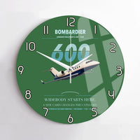 Thumbnail for Bombardier Challenger 600 design on green no frame wall clock
