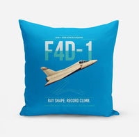 Thumbnail for F4D-1 Skyray design on turquoise pillow