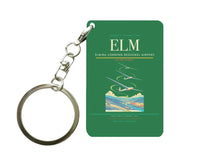 Thumbnail for Elmira Corning Regional Airport (ELM) design on green key chain
