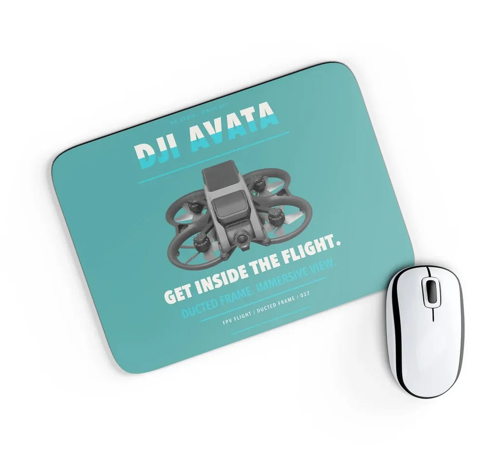 DJI Avata design on turquoise rectangle mouse pad