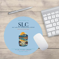 Thumbnail for Salt Lake City International Airport (SLC) design on light blue round mouse pad