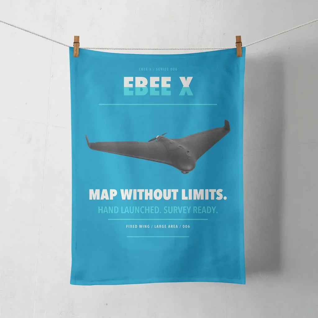 AgEagle eBee X design on turquoise towel