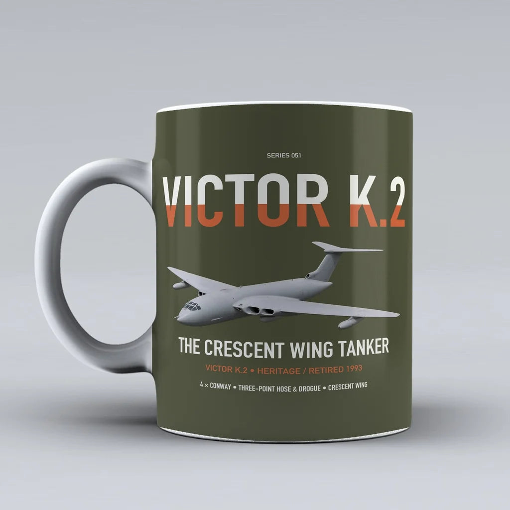 Handley Page Victor K.2 design on green army ceramic mug, double-side print