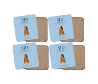 Thumbnail for Aeropuerto Internacional de Los Cabos (SJD) design on light blue 4 pieces set coaster