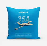 Thumbnail for Bombardier Learjet 35A design on turquoise pillow