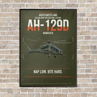Thumbnail for AgustaWestland AH-129D Mangusta vertical canvas print - framed - green army background