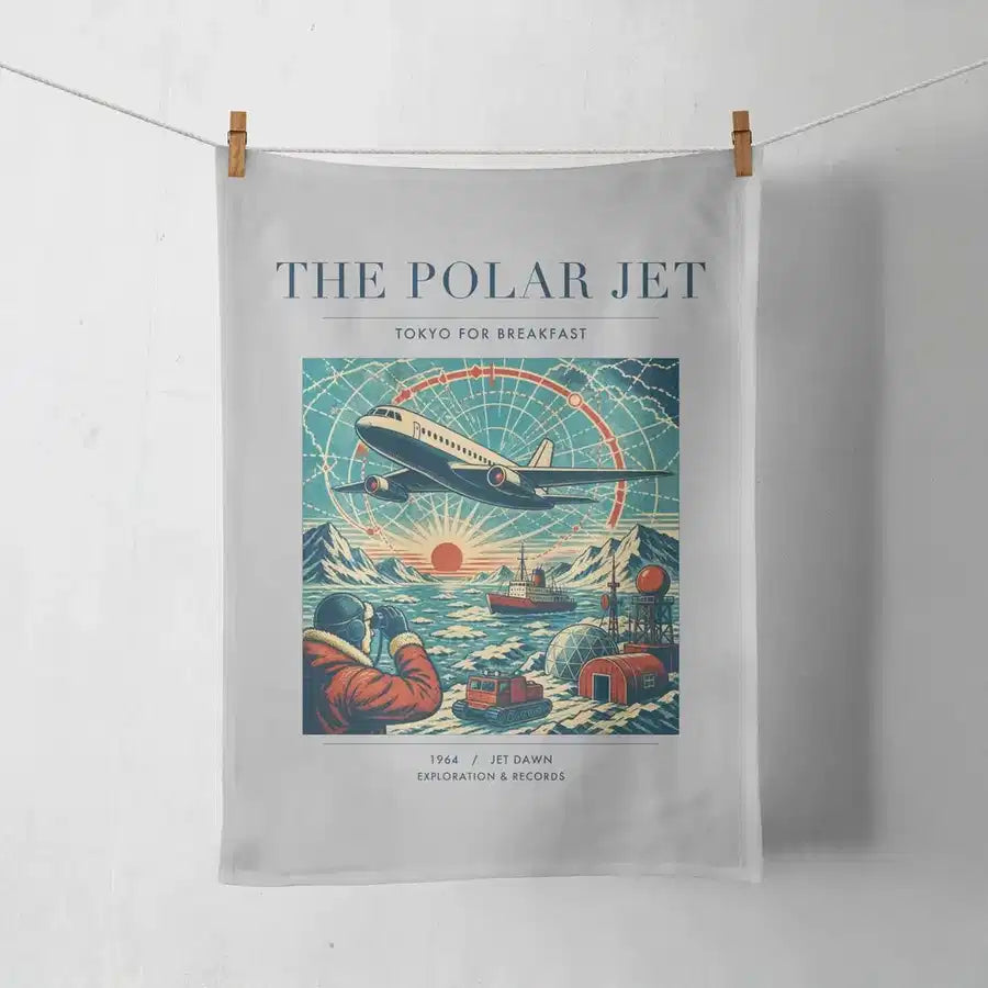 VINTAGE G4119 - The Polar Jet - Designed Towels design on lightgray
