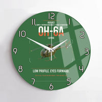Thumbnail for Hughes OH-6A Cayuse design on green no frame wall clock