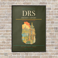 Thumbnail for Dresden Airport DRS vertical canvas print - framed - green army background