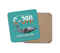Thumbnail for C-390 Millennium design on turquoise 1 piece coaster
