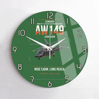 Thumbnail for Leonardo AW149 design on green no frame wall clock