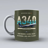 Thumbnail for A340-300 Mug design on green army airbus
