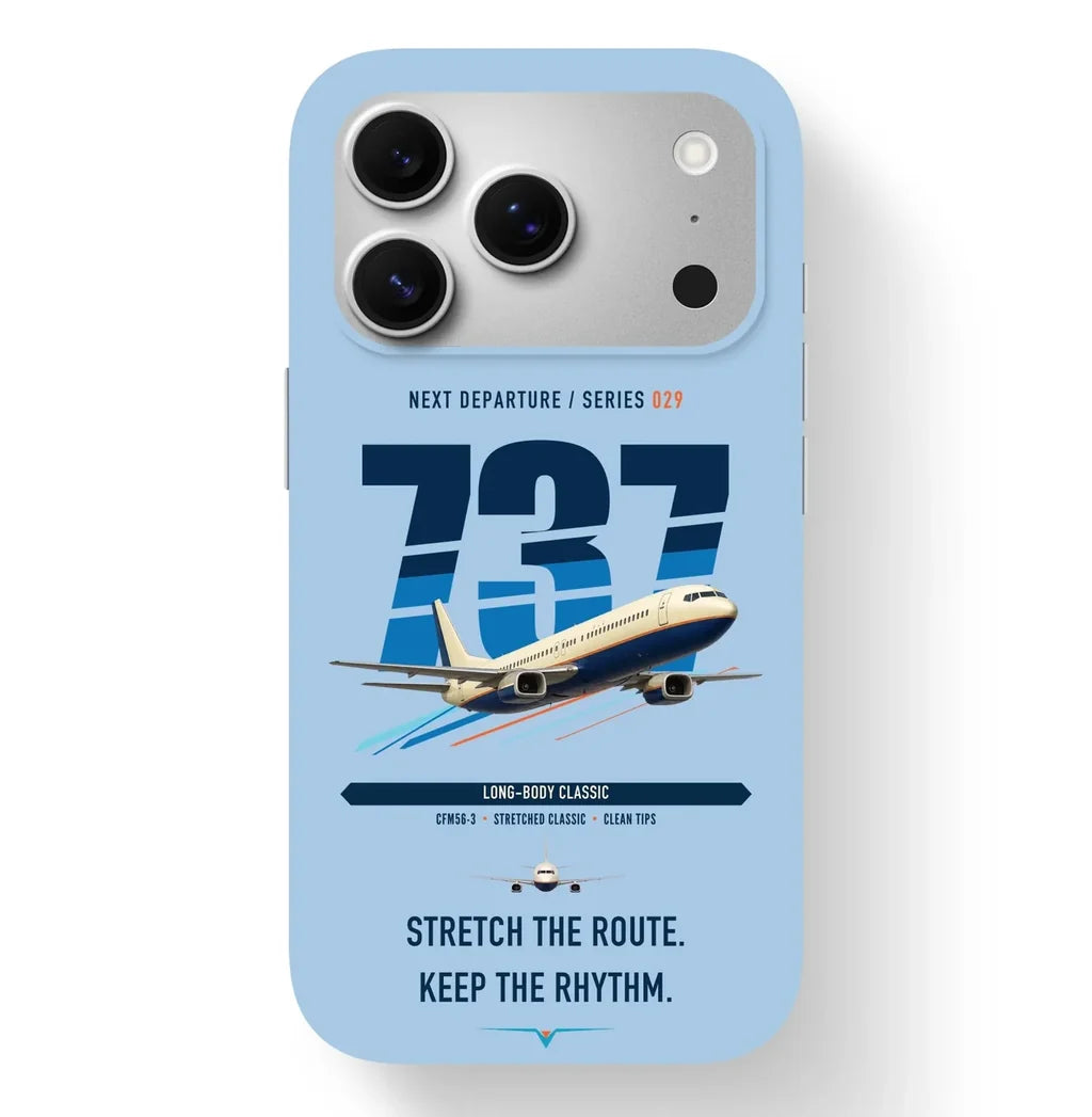 Boeing 737-400 Classic design on light blue magsafe iphone case