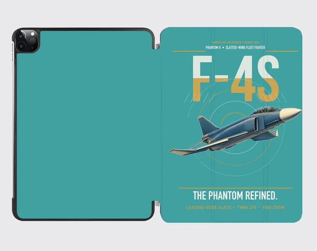 F-4S Phantom II design on turquoise ipad tablet case