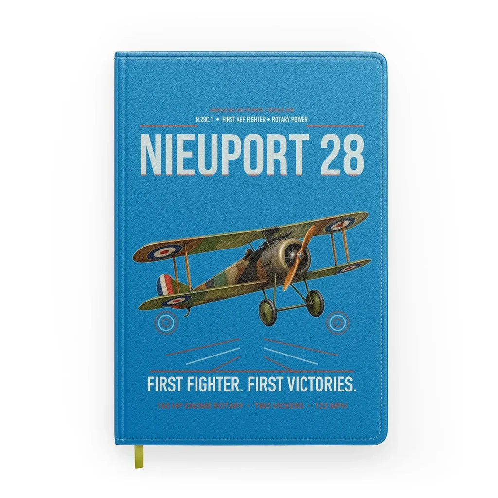 Nieuport 28C.1 design on turquoise notebook