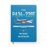 Thumbnail for Piper PA-34-220T Seneca V design on turquoise notebook