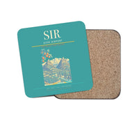 Thumbnail for Sion Airport (SIR) design on turquoise 1 piece coaster
