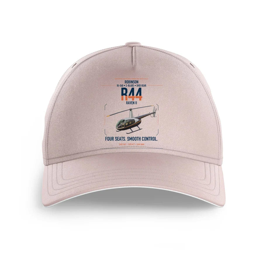 Robinson R44 Raven II design on pink printed hat
