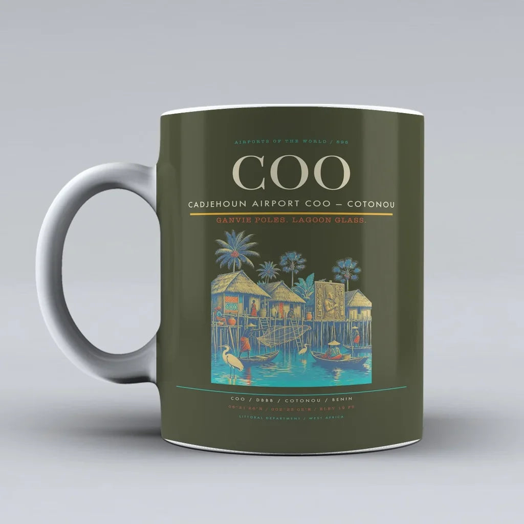 Airport COO — Cotonou Mug design on green army cadjehoun