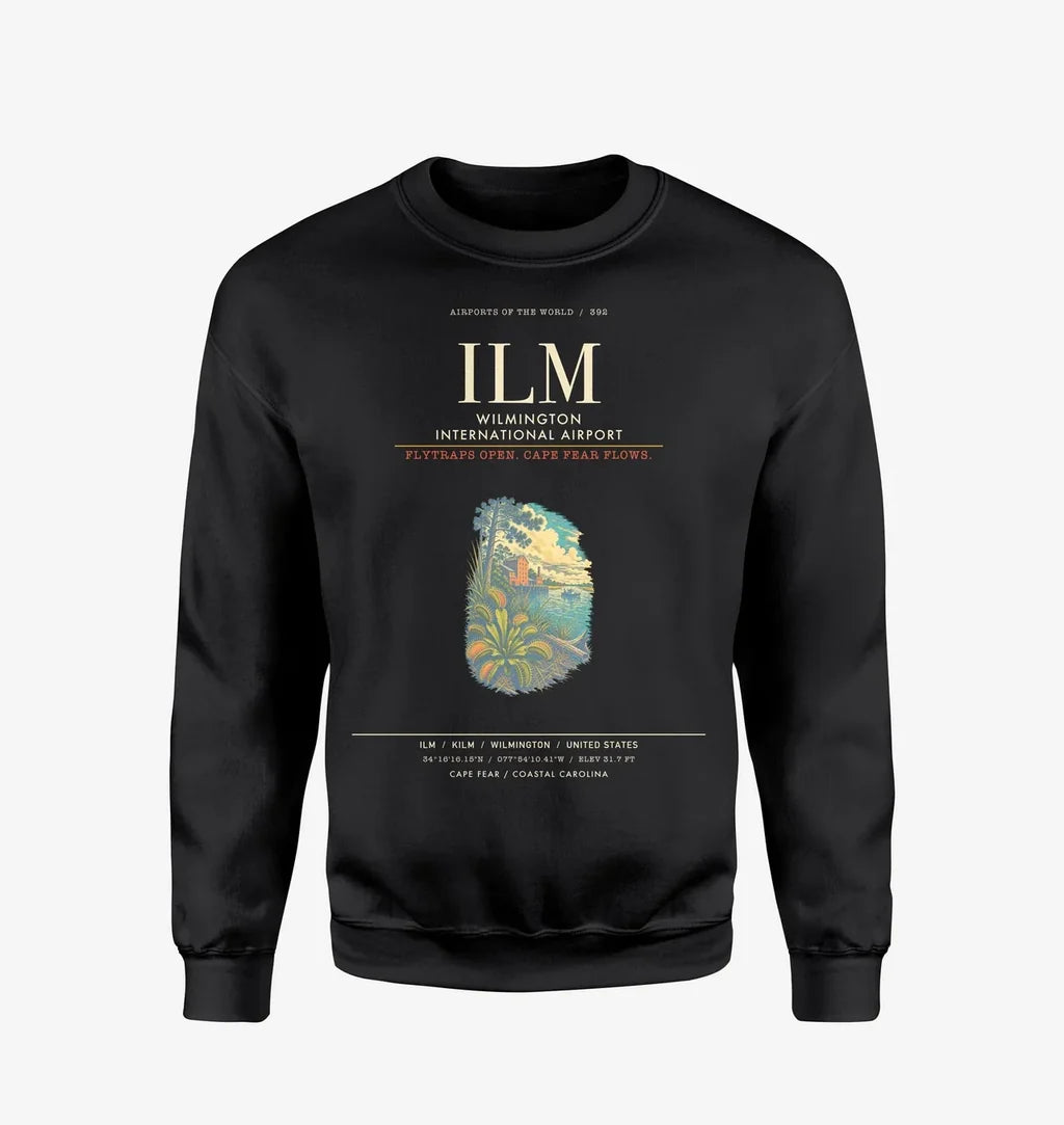Wilmington International Airport ILM Sweatshirt - Black