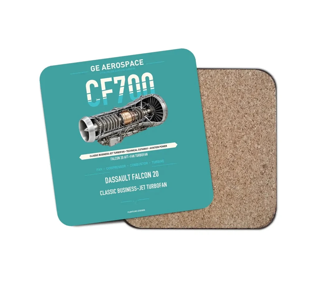 CF700 design on turquoise 1 piece coaster