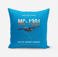 Thumbnail for MC-130J COMMANDO II design on turquoise pillow