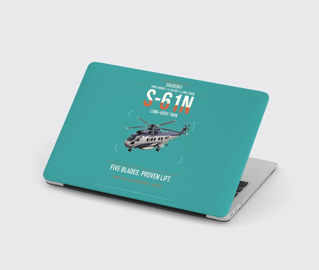 Sikorsky S-61N design on turquoise MacBook case