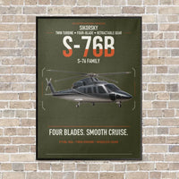 Thumbnail for Sikorsky S-76B vertical canvas print - framed - green army background