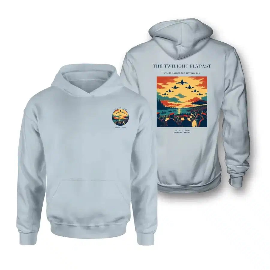 VINTAGE G4260 - The Twilight Flypast - Double-Side Hoodie design on lightblue double side