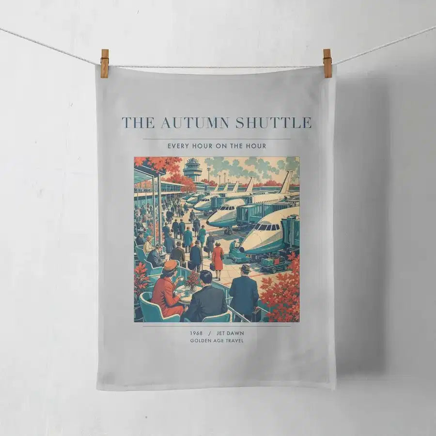 VINTAGE G4120 - The Autumn Shuttle - Designed Towels design on lightgray