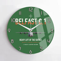 Thumbnail for Short Belfast C.1 design on green no frame wall clock