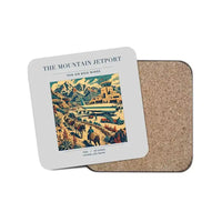 Thumbnail for The Mountain Jetport - Designed Coasters design on light gray 1-piece