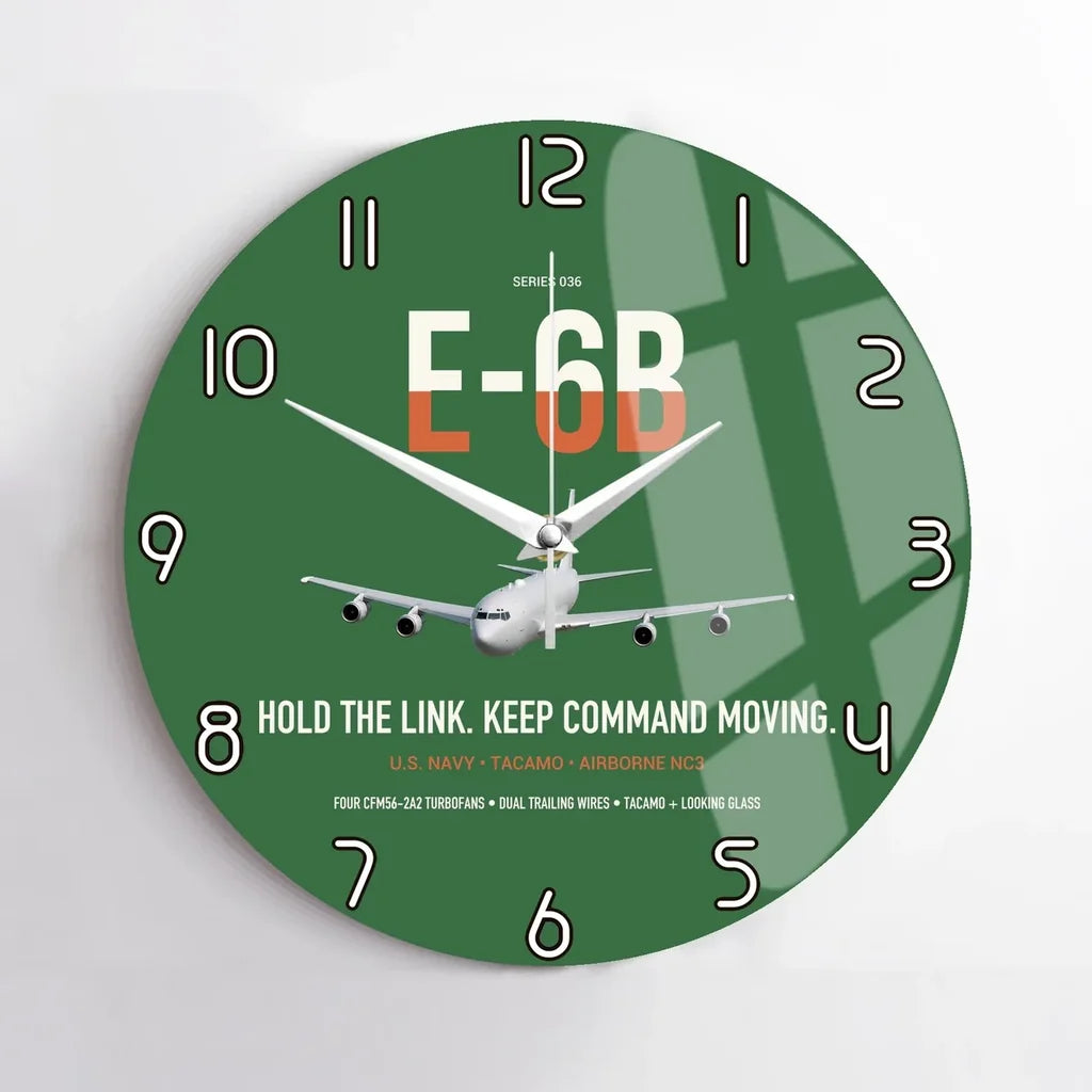 E-6B Mercury design on green no frame wall clock