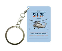 Thumbnail for Kaman SH-2F Seasprite design on light blue designed key chain, double-side print