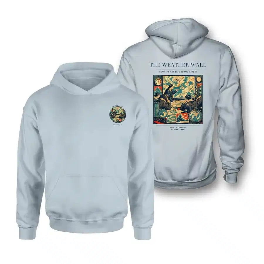 VINTAGE G4141 - The Weather Wall - Double-Side Hoodie design on lightblue double side