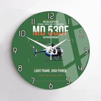 Thumbnail for MD Helicopters MD 530F design on green no frame wall clock